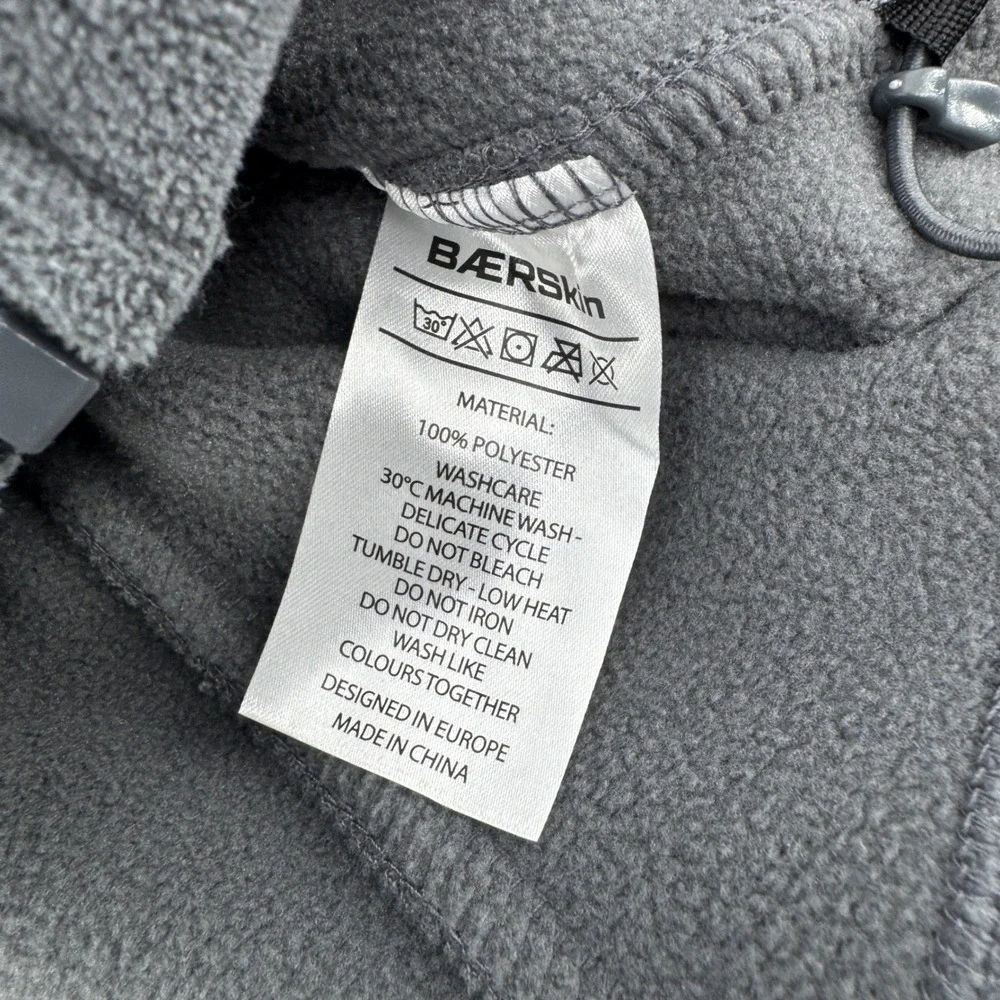 Baerskin Tactical Supply Co Mens Grey Tactical Fleece Hoodie Jacket Size Medium